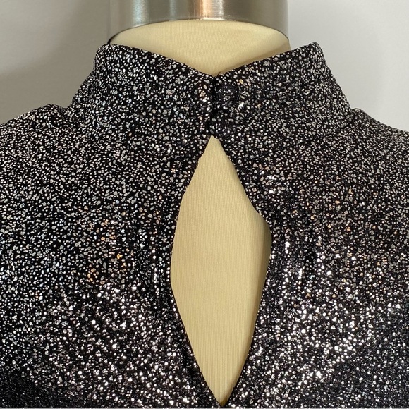 Cato Metallic Rose Gold Sparkle Ombré Dress - Picture 5 of 10